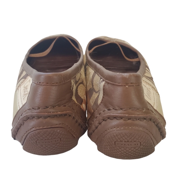 Coach Jessie Monogram Patchwork Loafer Flats Shoes Slip On Size 8.5 Brown Tan - Picture 5 of 7